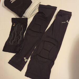 Nike and Mizuno Knee Pads Set Elbow Sleeve Forearm Sleeves- White and Black
